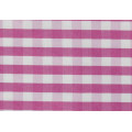 Pink/White Checks Twill CVC Yarn Dyed Fabric Shirting